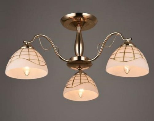 Люстра потолочная трехрожковая Мелодия Света Е27 Золото фото Люстра потолочная трехрожковая Мелодия Света Е27 Золото картинка